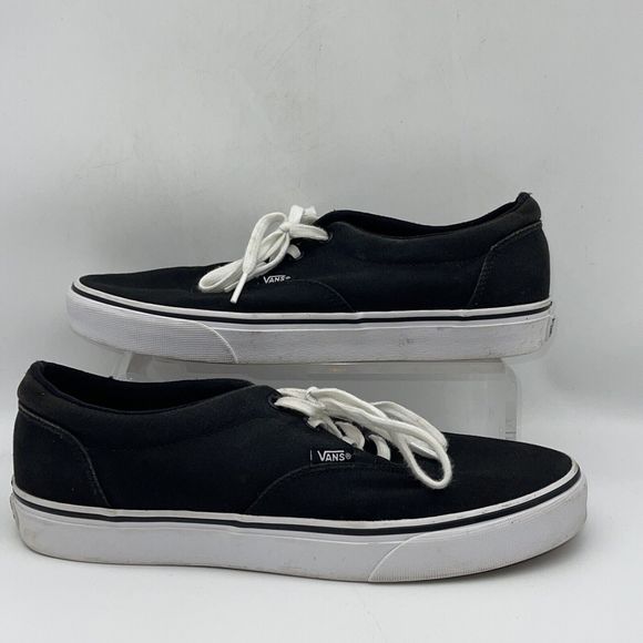 Vans Lace Up Shoes Skate Black Low Top Canvas Women’s Size 10 721356 - Picture 2 of 6